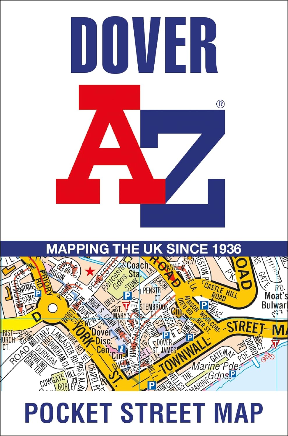 Online bestellen: Stadsplattegrond Pocket Street Map Dover | A-Z Map Company