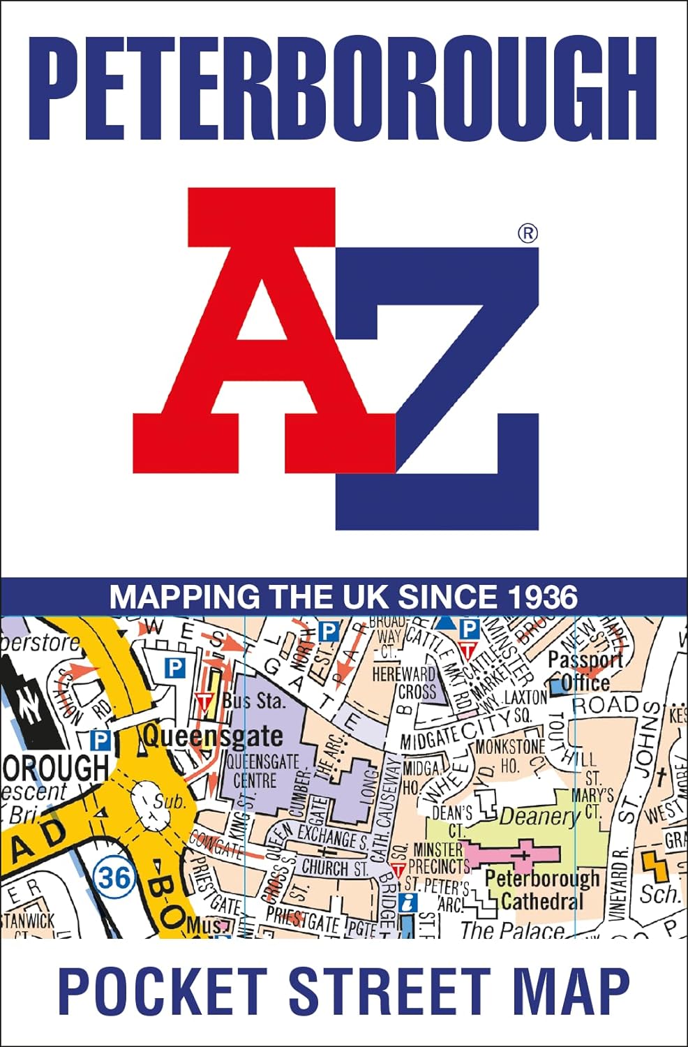 Online bestellen: Stadsplattegrond Pocket Street Map Peterborough | A-Z Map Company