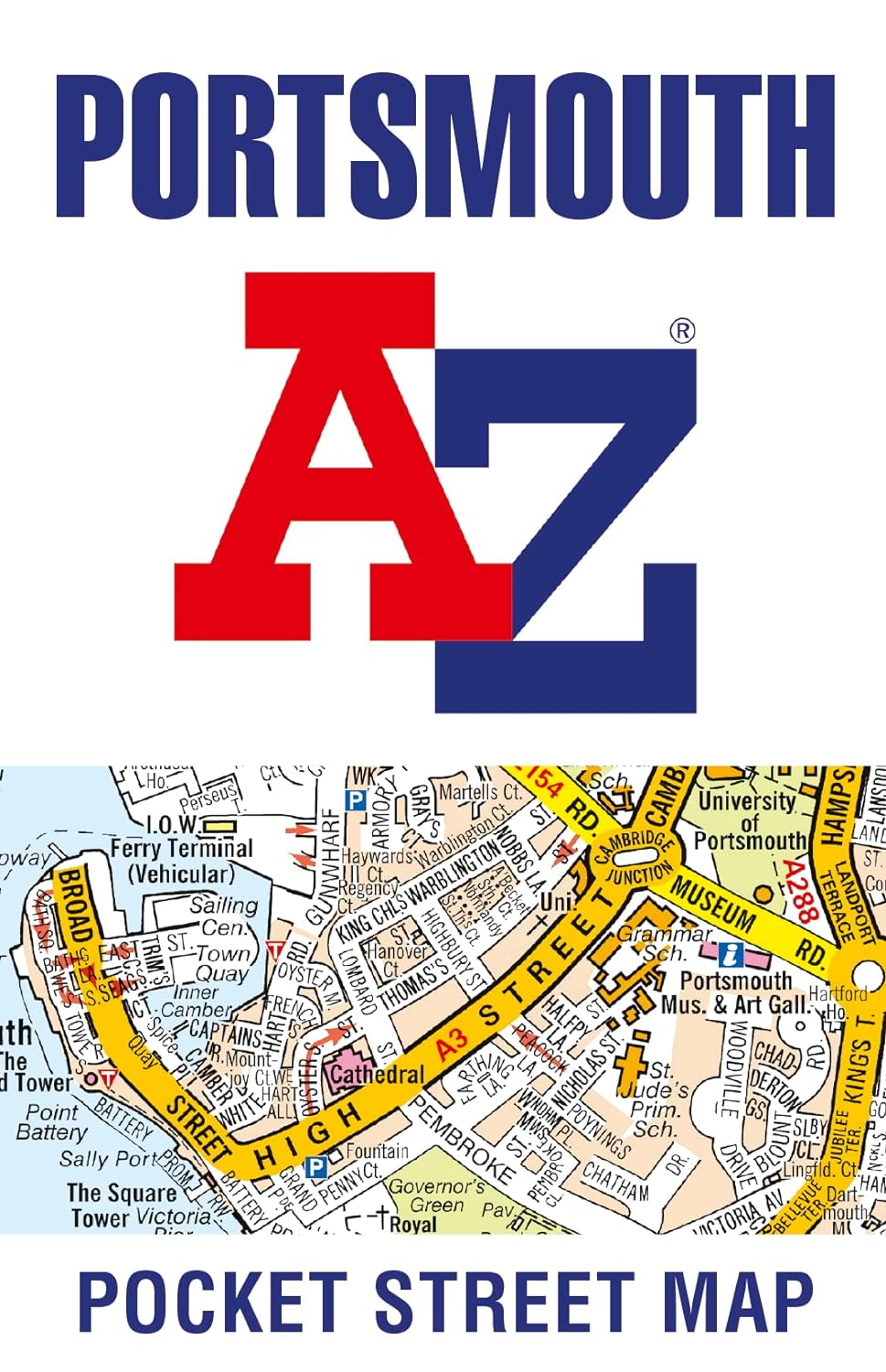 Online bestellen: Stadsplattegrond Pocket Street Map Portsmouth | A-Z Map Company