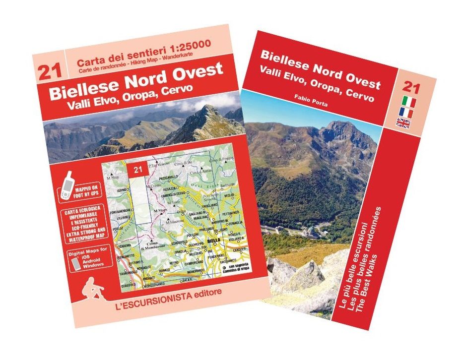 Online bestellen: Wandelkaart 21 Biellese Nord Ovest - Valli Elvo, Oropa, Cervo | L'Escursionista editore