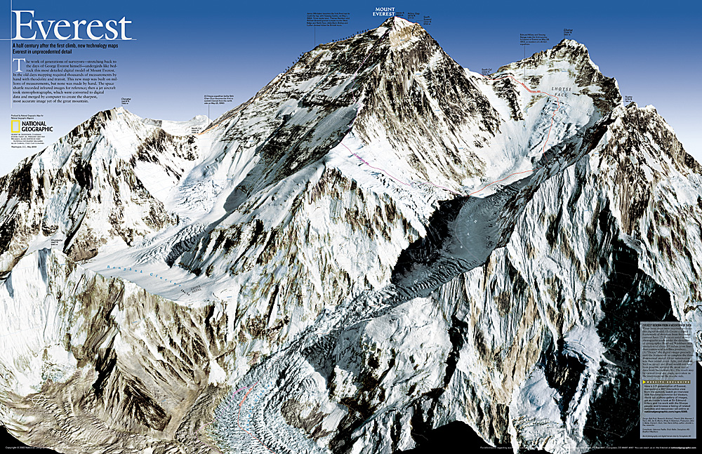 Wandkaart 20098 Mount Everest…