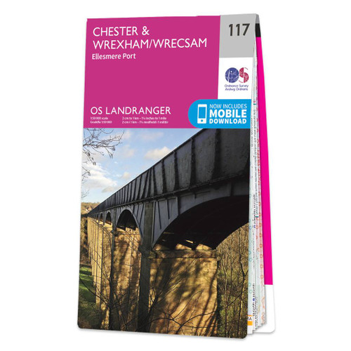 Online bestellen: Wandelkaart - Topografische kaart 117 Landranger Chester & Wrexham, Ellesmere Port | Ordnance Survey