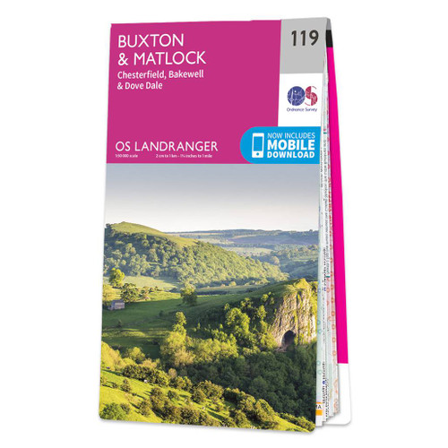 Online bestellen: Wandelkaart - Topografische kaart 119 Landranger Buxton & Matlock, Bakewell & Dove Dale | Ordnance Survey