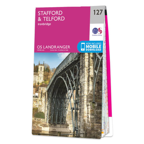 Online bestellen: Wandelkaart - Topografische kaart 127 Landranger Stafford & Telford, Ironbridge | Ordnance Survey