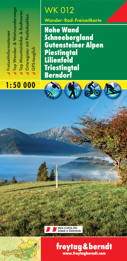 Online bestellen: Fietskaart - Wandelkaart 012 Hohe Wand - Piestingtal -Triestingtal-Gölsental | Freytag & Berndt