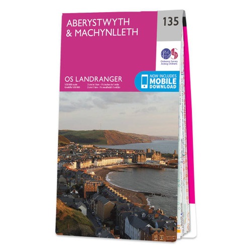 Online bestellen: Wandelkaart - Topografische kaart 135 Landranger Aberystwyth & Machynlleth | Ordnance Survey