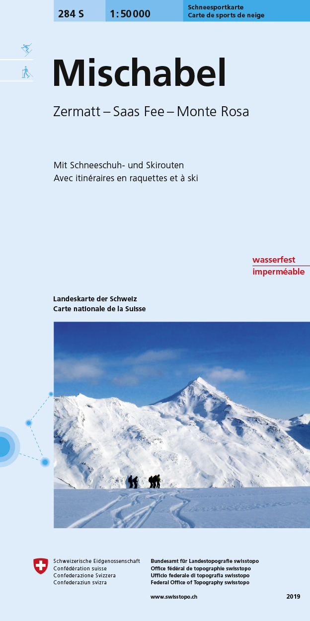 Online bestellen: Toerskikaart 284S Mischabel / Zermatt | Swisstopo