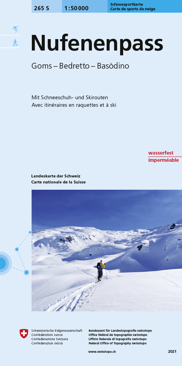 Online bestellen: Toerskikaart 265S Nufenenpass | Swisstopo