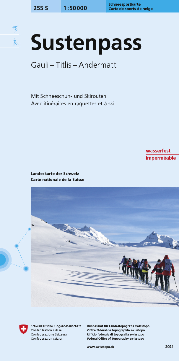 Online bestellen: Toerskikaart 255S Sustenpass | Swisstopo