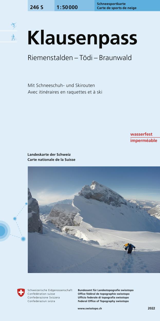 Online bestellen: Toerskikaart 246S+236S Klausenpass / Lach | Swisstopo