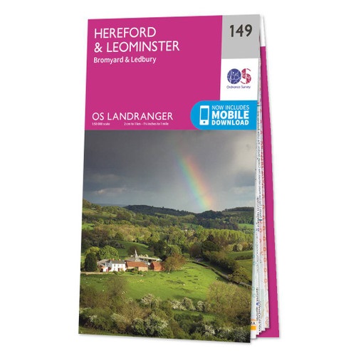 Online bestellen: Wandelkaart - Topografische kaart 149 Landranger Hereford & Leominster, Bromyard & Ledbury | Ordnance Survey