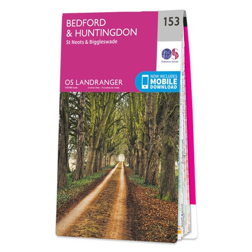 Online bestellen: Wandelkaart - Topografische kaart 153 Landranger Bedford & Huntingdon, St Neots & Biggleswade | Ordnance Survey