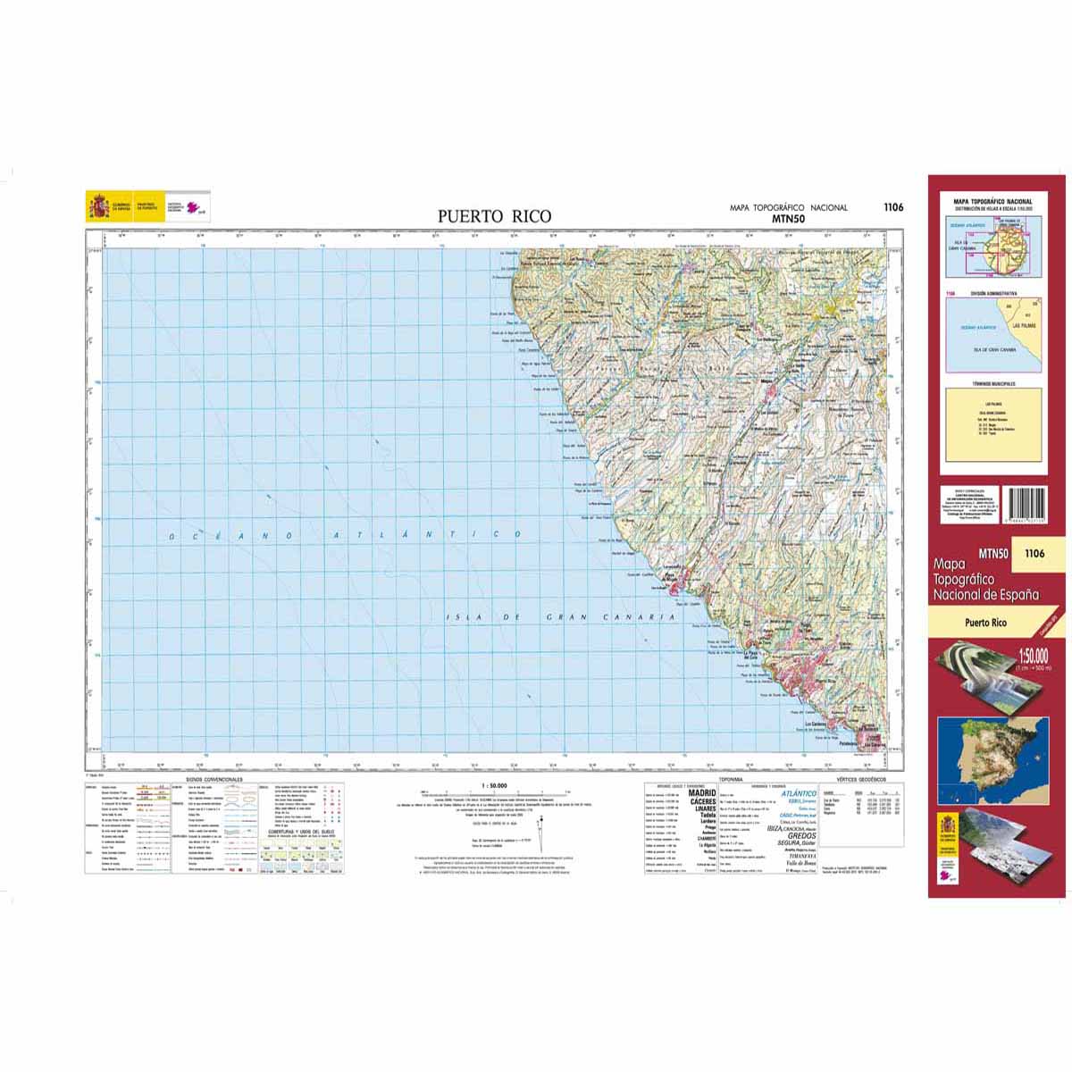 Online bestellen: Topografische kaart 1106 MT50 Puerto Rico (Gran Canaria) | CNIG - Instituto Geográfico Nacional1