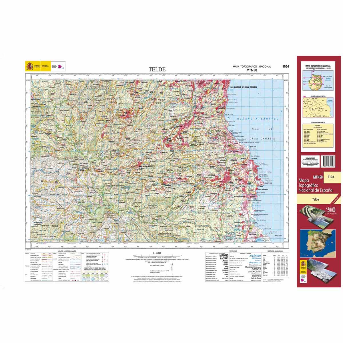 Online bestellen: Topografische kaart 1104 MT50 Telde (Gran Canaria) | CNIG - Instituto Geográfico Nacional1