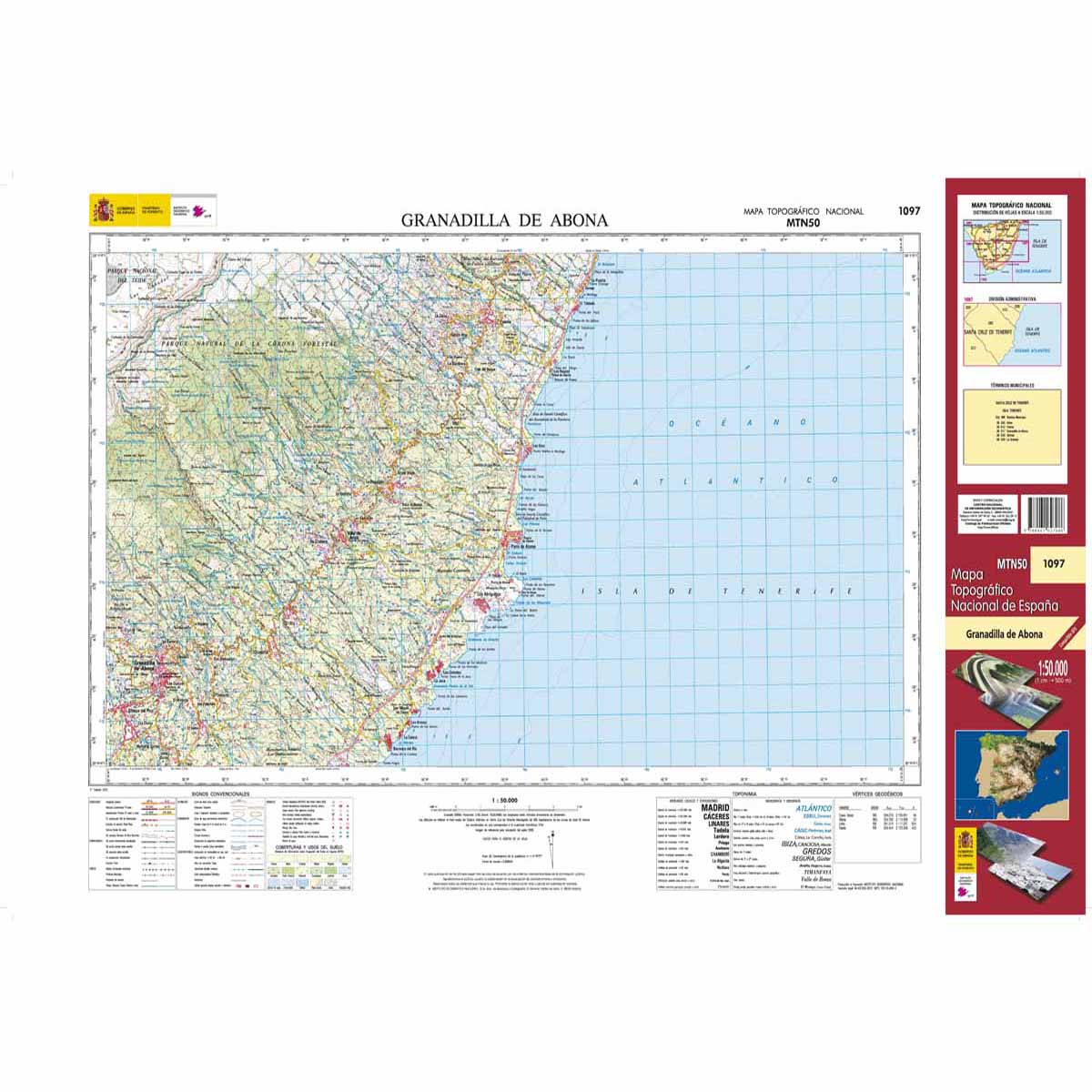 Online bestellen: Topografische kaart 1097 MT50 Granadilla de Abona (Tenerife) | CNIG - Instituto Geográfico Nacional1