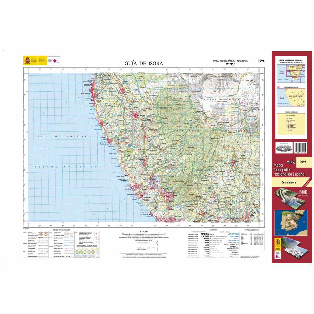 Online bestellen: Topografische kaart 1096 MT50 Guía de Isora (Tenerife) | CNIG - Instituto Geográfico Nacional1