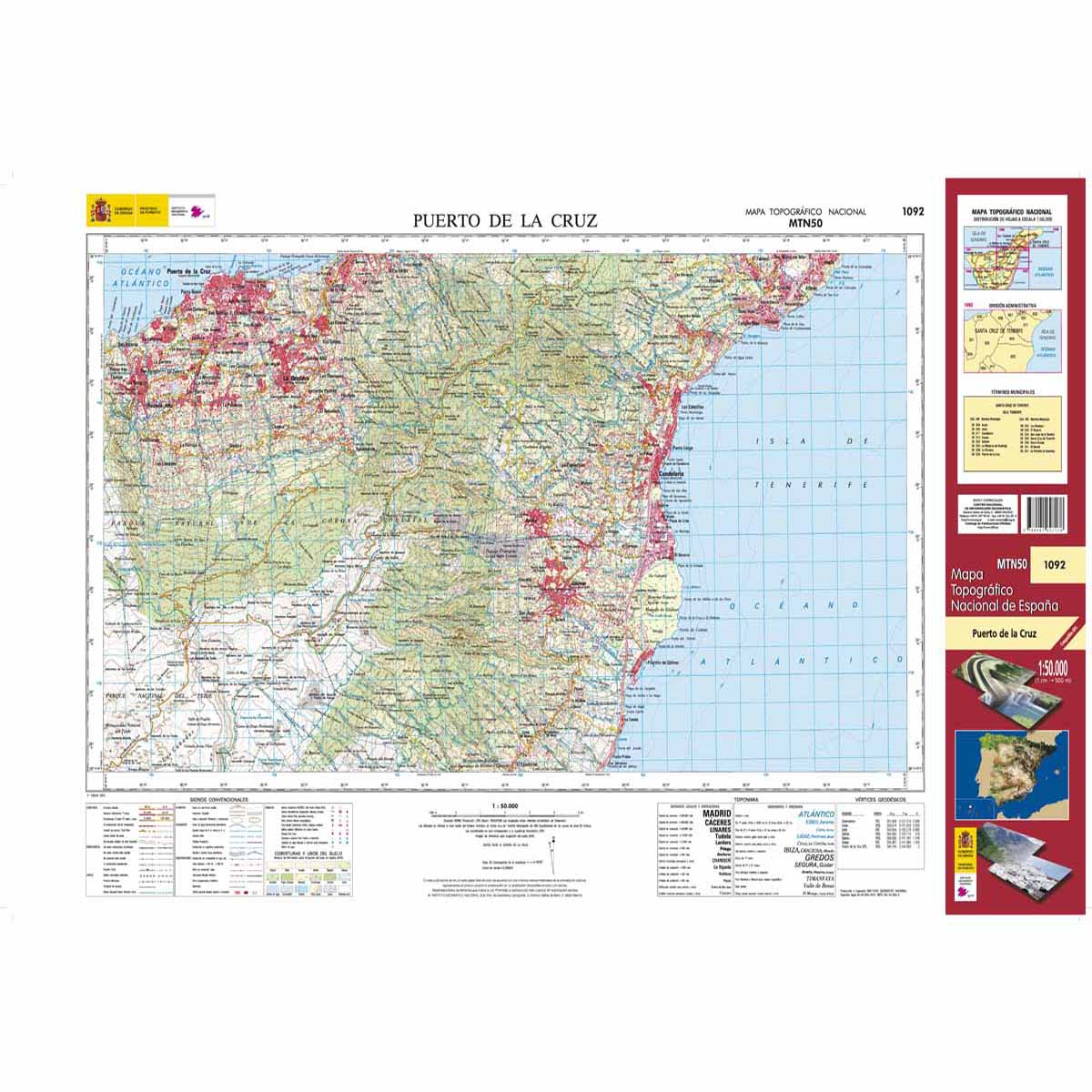 Online bestellen: Topografische kaart 1092 MT50 Puerto de la Cruz (Tenerife) | CNIG - Instituto Geográfico Nacional1