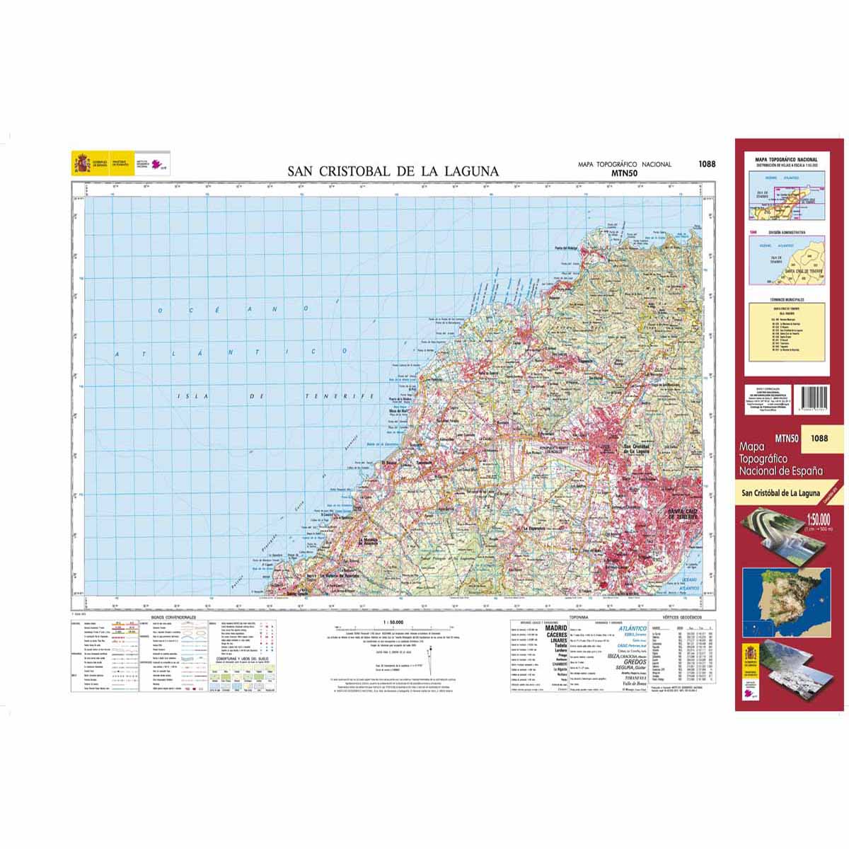 Online bestellen: Topografische kaart 1088 MT50 San Cristóbal de la Laguna (Tenerife) | CNIG - Instituto Geográfico Nacional1