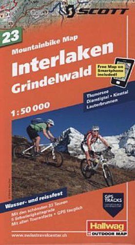 Online bestellen: Mountainbikekaart 23 Interlaken / Grindelwald MTB kaart | Hallwag