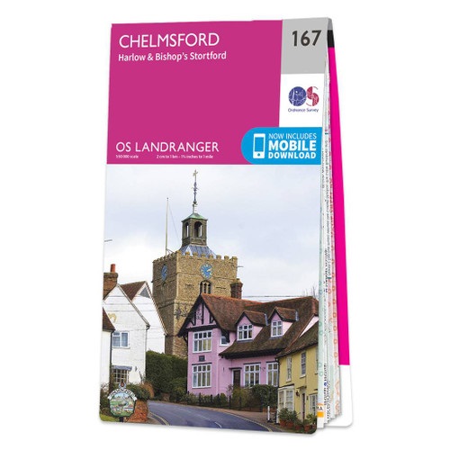 Online bestellen: Wandelkaart - Topografische kaart 167 Landranger Chelmsford, Harlow & Bishop's Stortford | Ordnance Survey