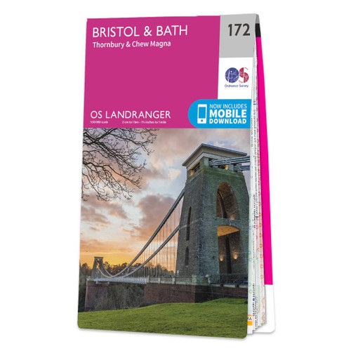 Online bestellen: Wandelkaart - Topografische kaart 172 Landranger Bristol & Bath, Thornbury & Chew Magna | Ordnance Survey