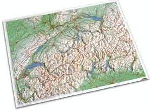 Online bestellen: Reliëfkaart Zwitserland met voelbaar 3D reliëf | 82 x 68 cm | Kümmerly & Frey