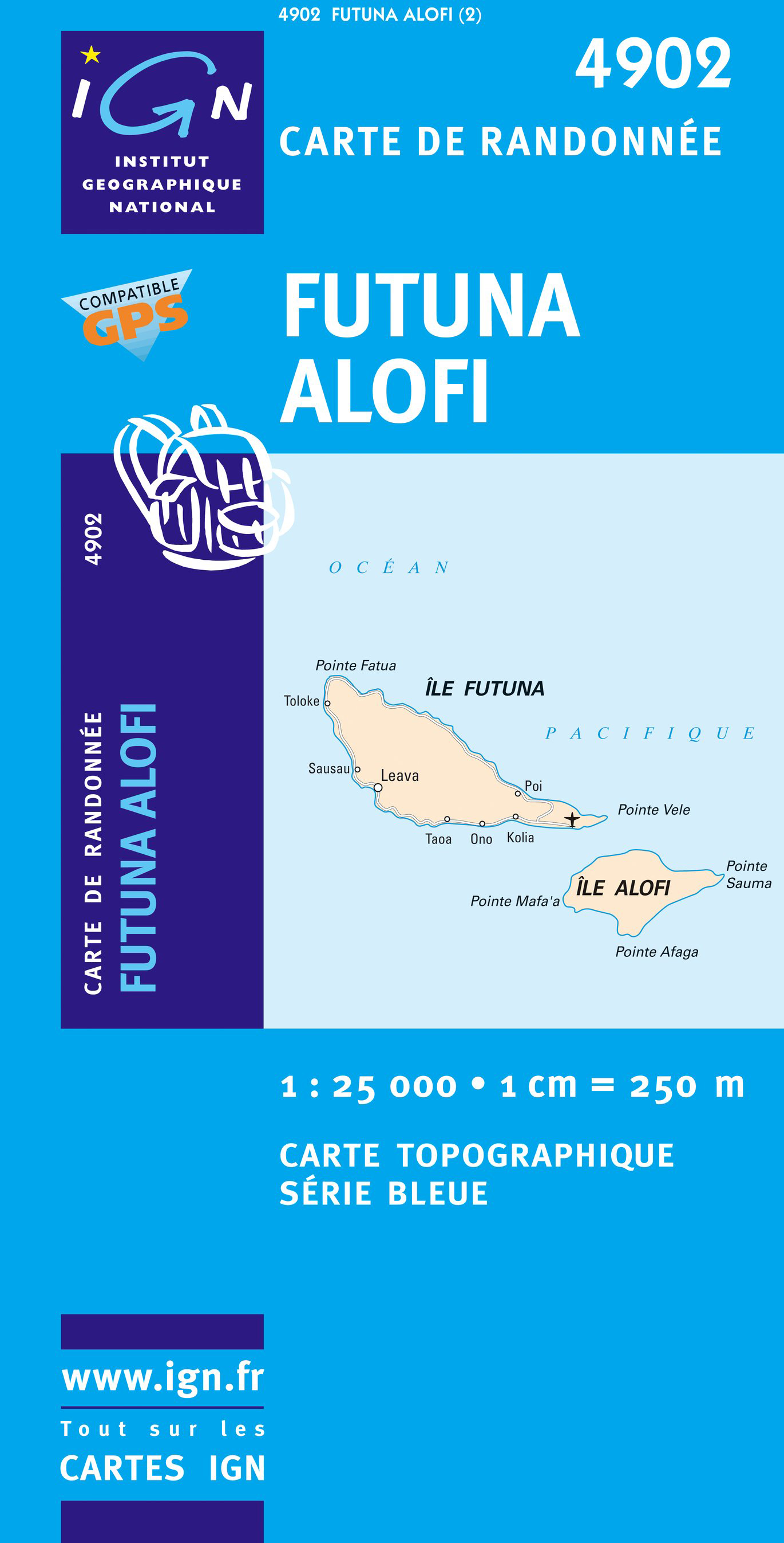 Online bestellen: Topografische kaart - Wandelkaart 4902 Futuna (Ile) - Alofi (Ile) | IGN - Institut Géographique National