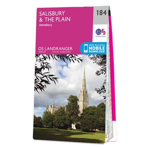 Online bestellen: Wandelkaart - Topografische kaart 184 Landranger Salisbury & The Plain, Amesbury | Ordnance Survey