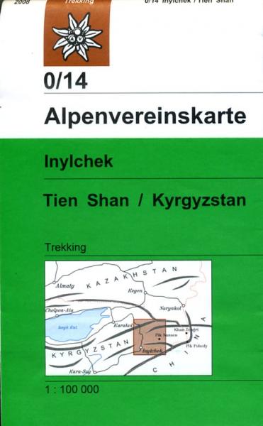 Online bestellen: Wandelkaart 0/14 Alpenvereinskarte Inylchek Tien Shan West/ Kyrgyztan | Alpenverein