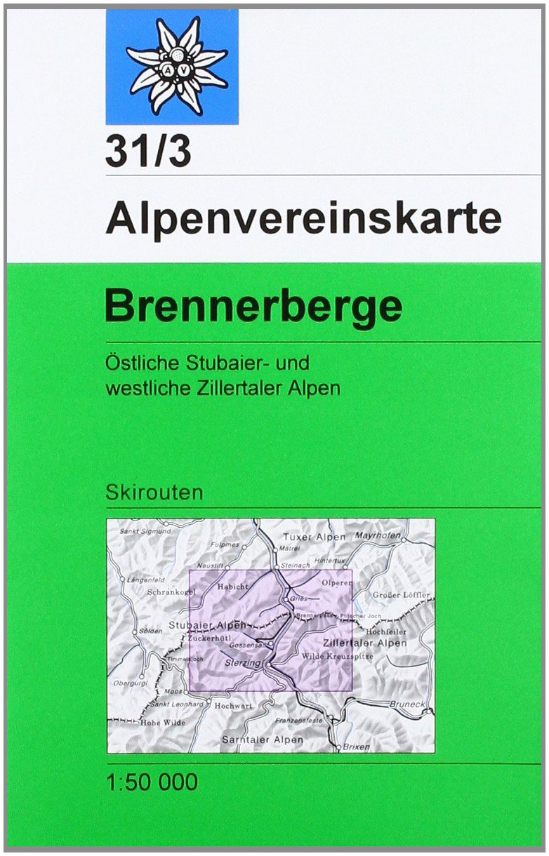 Online bestellen: Toerskikaart 31/3S Alpenvereinskarte Brennerberge ski | Alpenverein