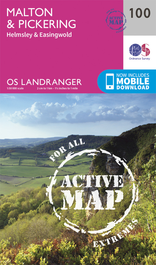 Online bestellen: Wandelkaart 100 Landranger Active Malton / Pickering | Ordnance Survey