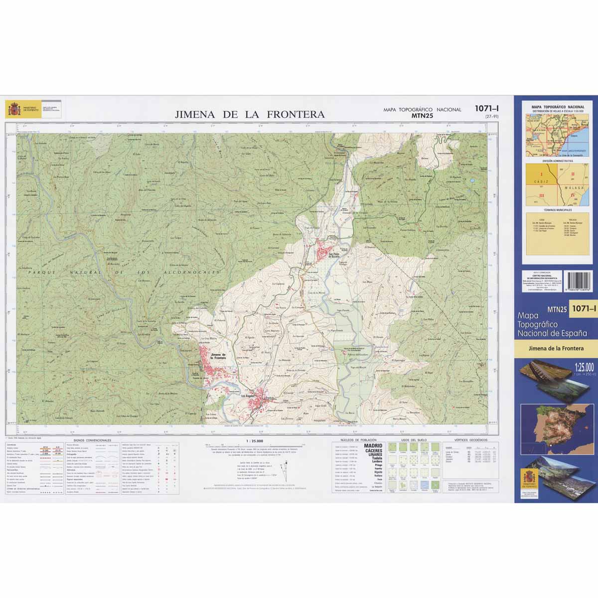 Online bestellen: Topografische kaart 1071-I Jimena de la Frontera | CNIG - Instituto Geográfico Nacional1