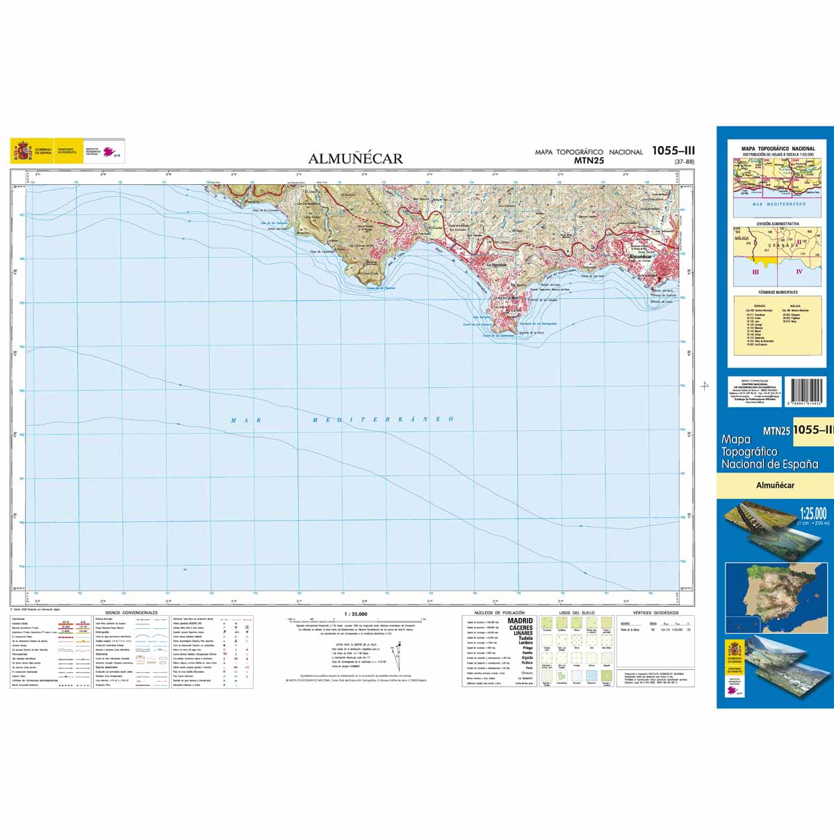 Online bestellen: Topografische kaart 1055-III Almuñécar | CNIG - Instituto Geográfico Nacional1