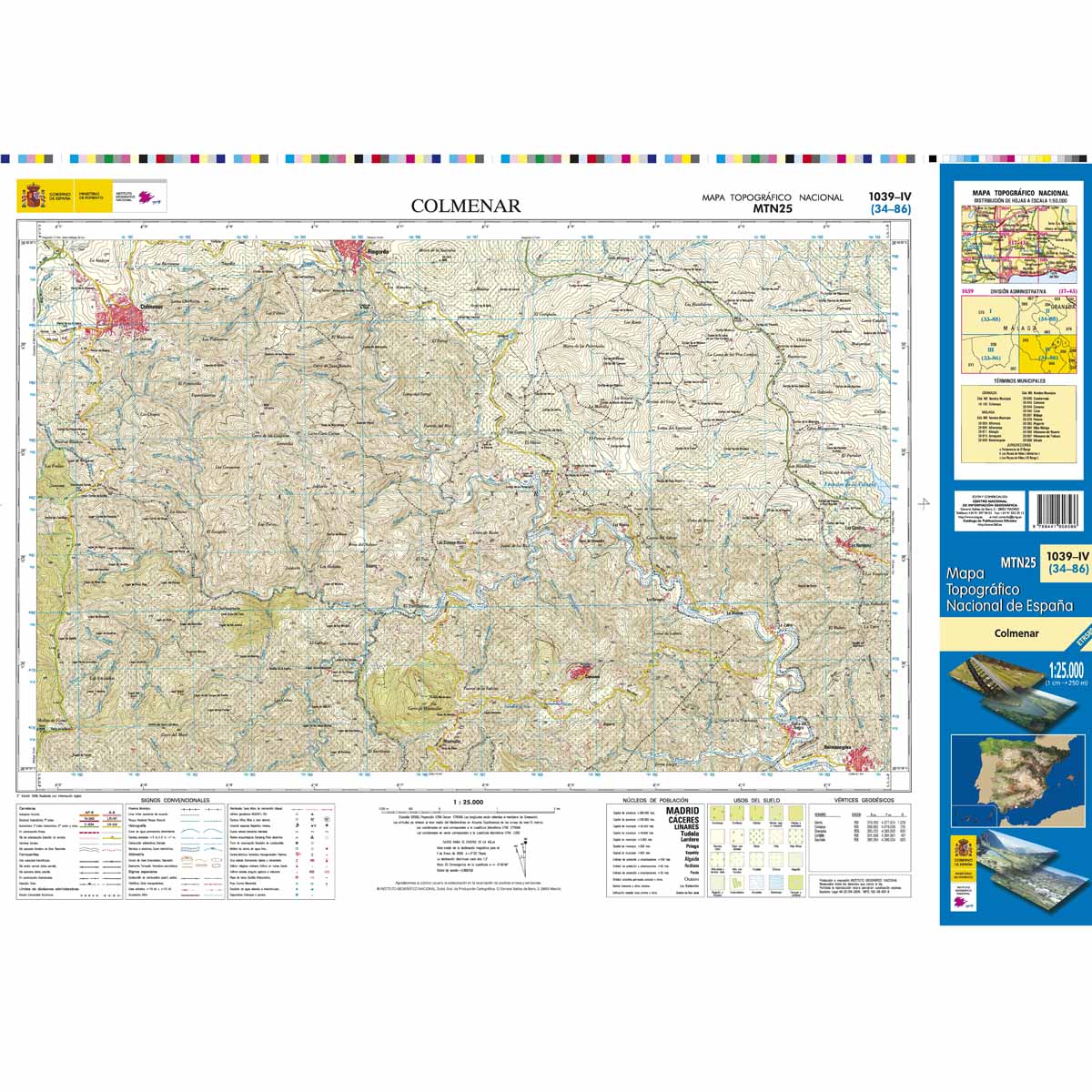 Online bestellen: Topografische kaart 1039-IV Colmenar | CNIG - Instituto Geográfico Nacional1