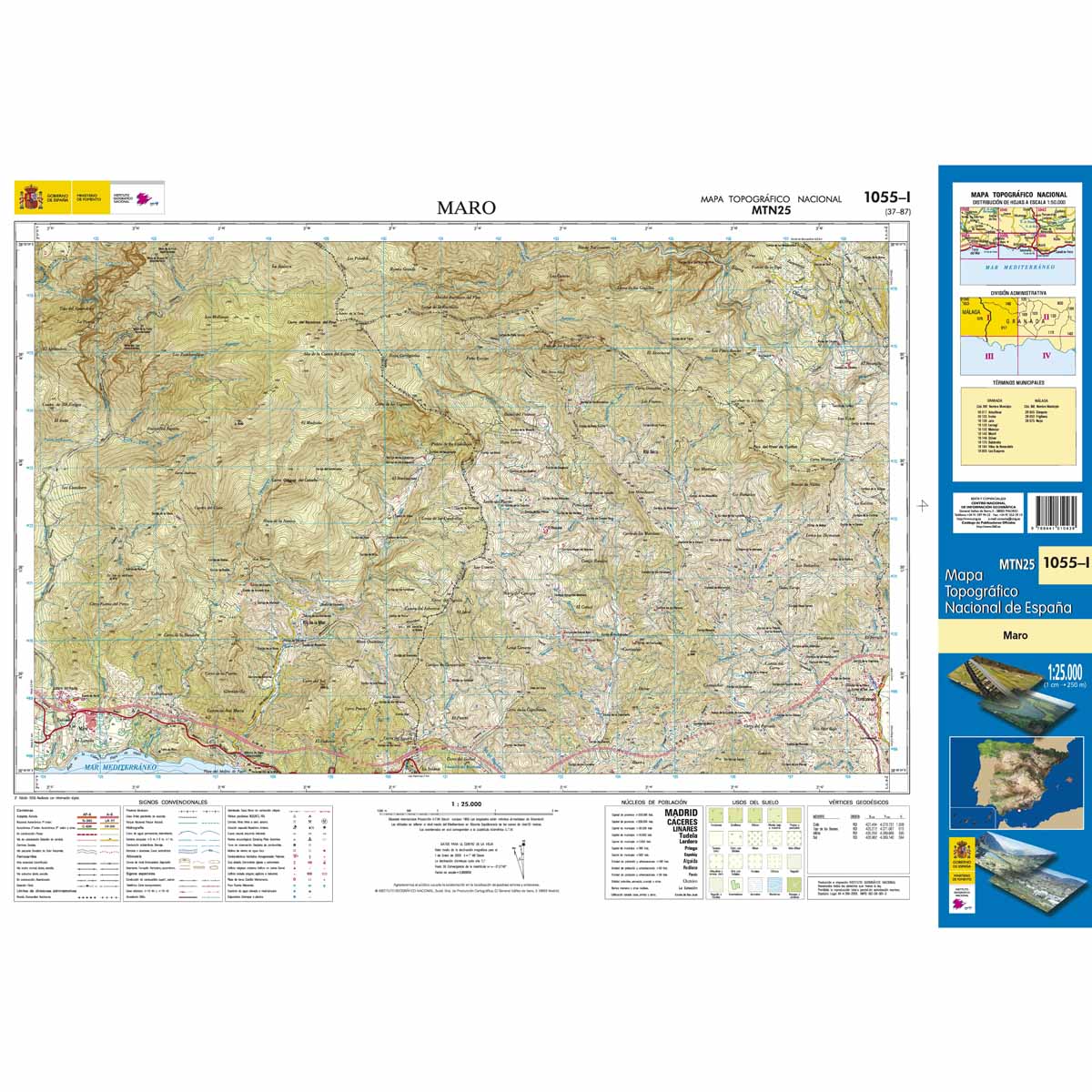 Online bestellen: Topografische kaart 1055-I Maro | CNIG - Instituto Geográfico Nacional1