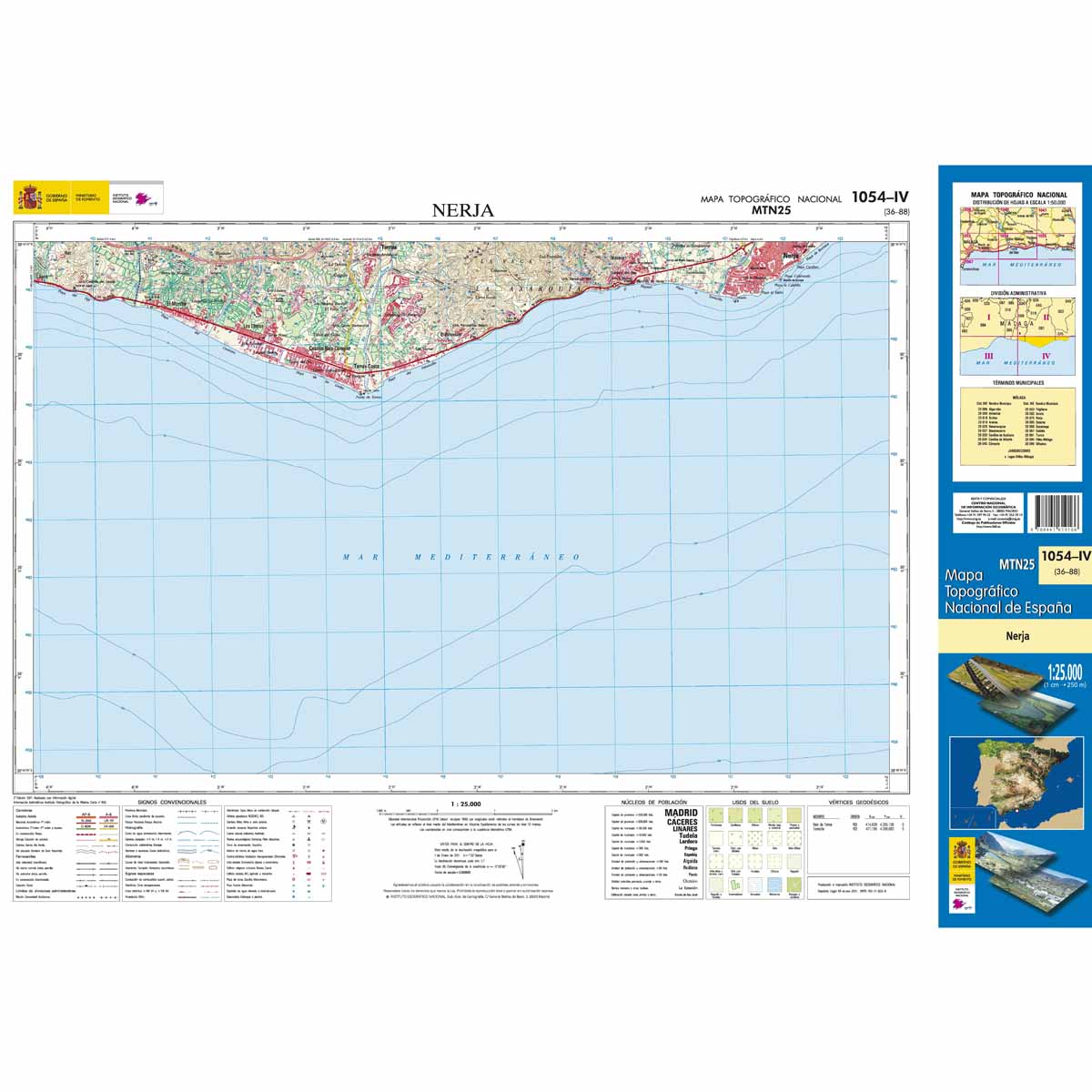 Online bestellen: Topografische kaart 1054-IV Nerja | CNIG - Instituto Geográfico Nacional1