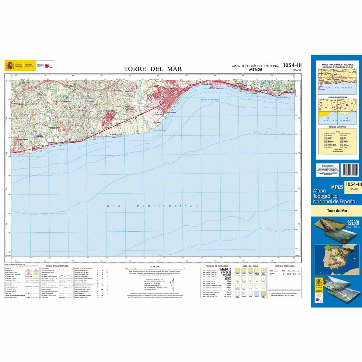 Online bestellen: Topografische kaart 1054-III Torre del Mar | CNIG - Instituto Geográfico Nacional1