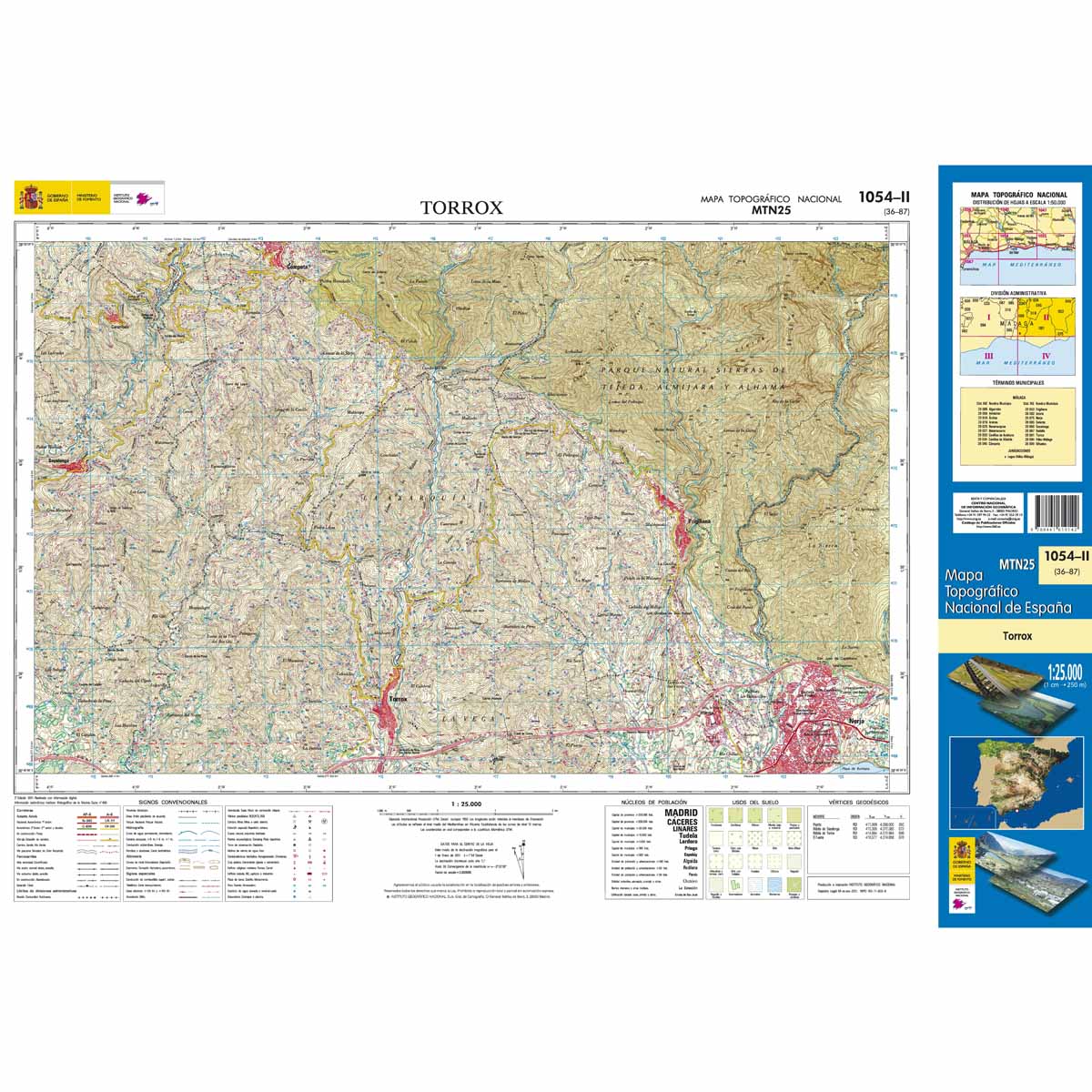 Online bestellen: Topografische kaart 1054-II Torrox | CNIG - Instituto Geográfico Nacional1