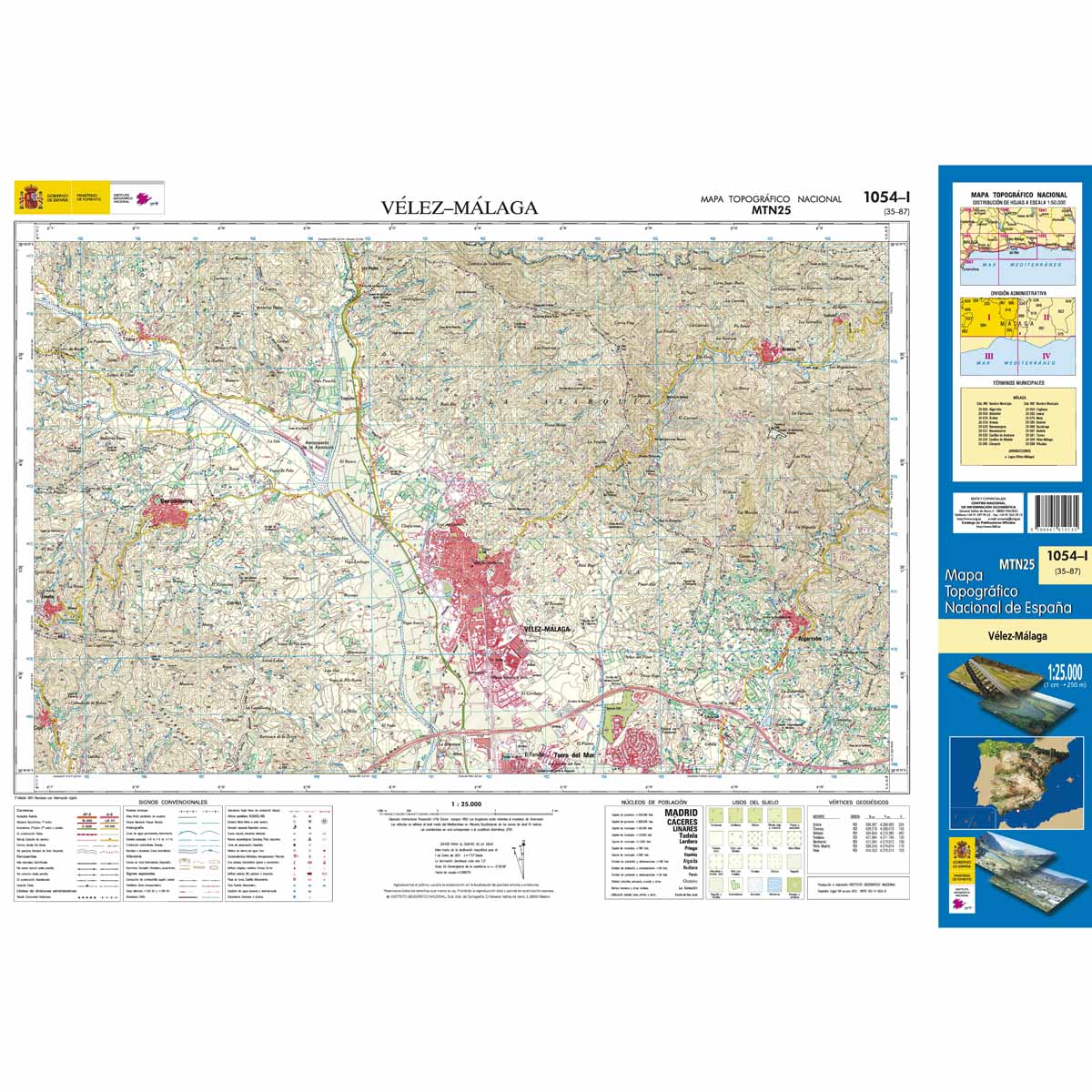 Online bestellen: Topografische kaart 1054-I Vélez-Málaga | CNIG - Instituto Geográfico Nacional1