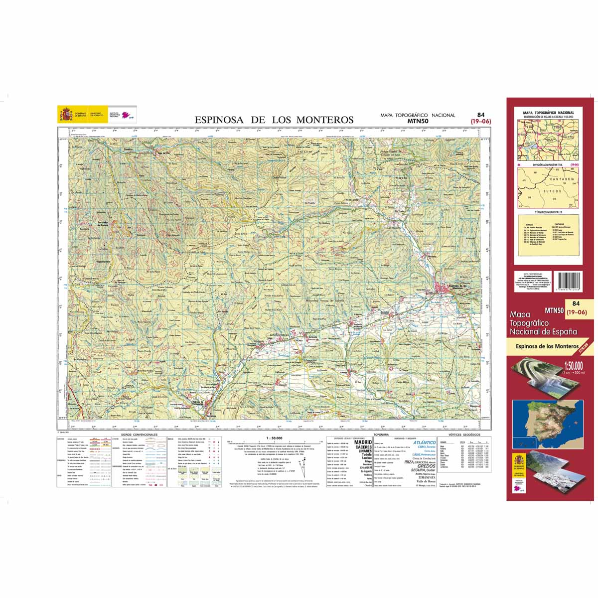 Online bestellen: Topografische kaart 84 MT50 Espinosa de los Monteros | CNIG - Instituto Geográfico Nacional1