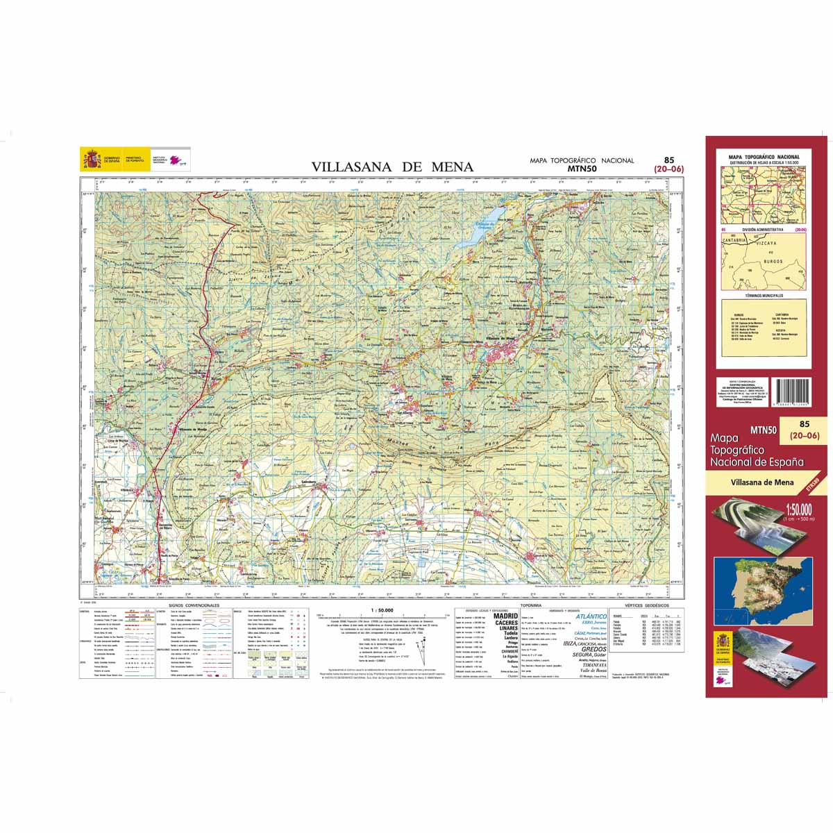 Online bestellen: Topografische kaart 85 MT50 Villasana de Mena | CNIG - Instituto Geográfico Nacional1