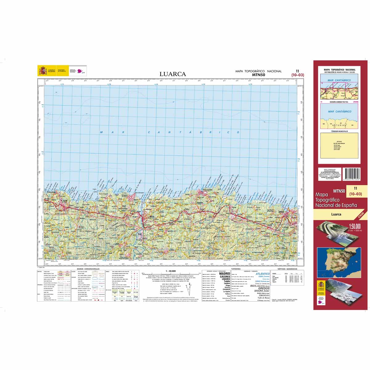 Online bestellen: Topografische kaart 11 MT50 Luarca | CNIG - Instituto Geográfico Nacional1