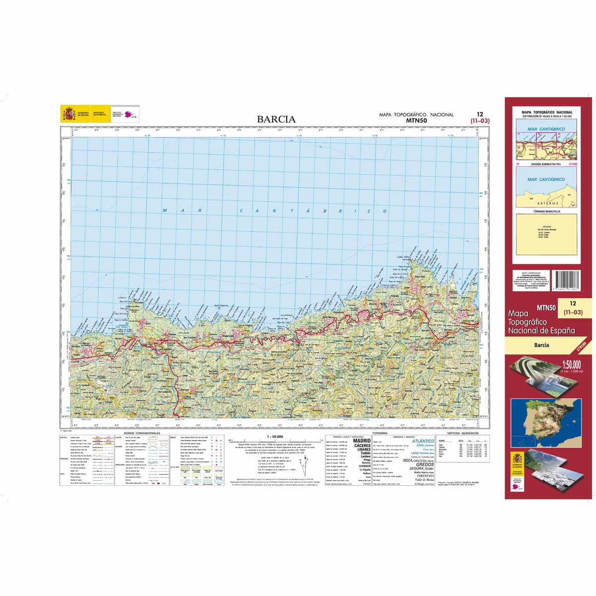 Online bestellen: Topografische kaart 12 MT50 Barcia | CNIG - Instituto Geográfico Nacional1