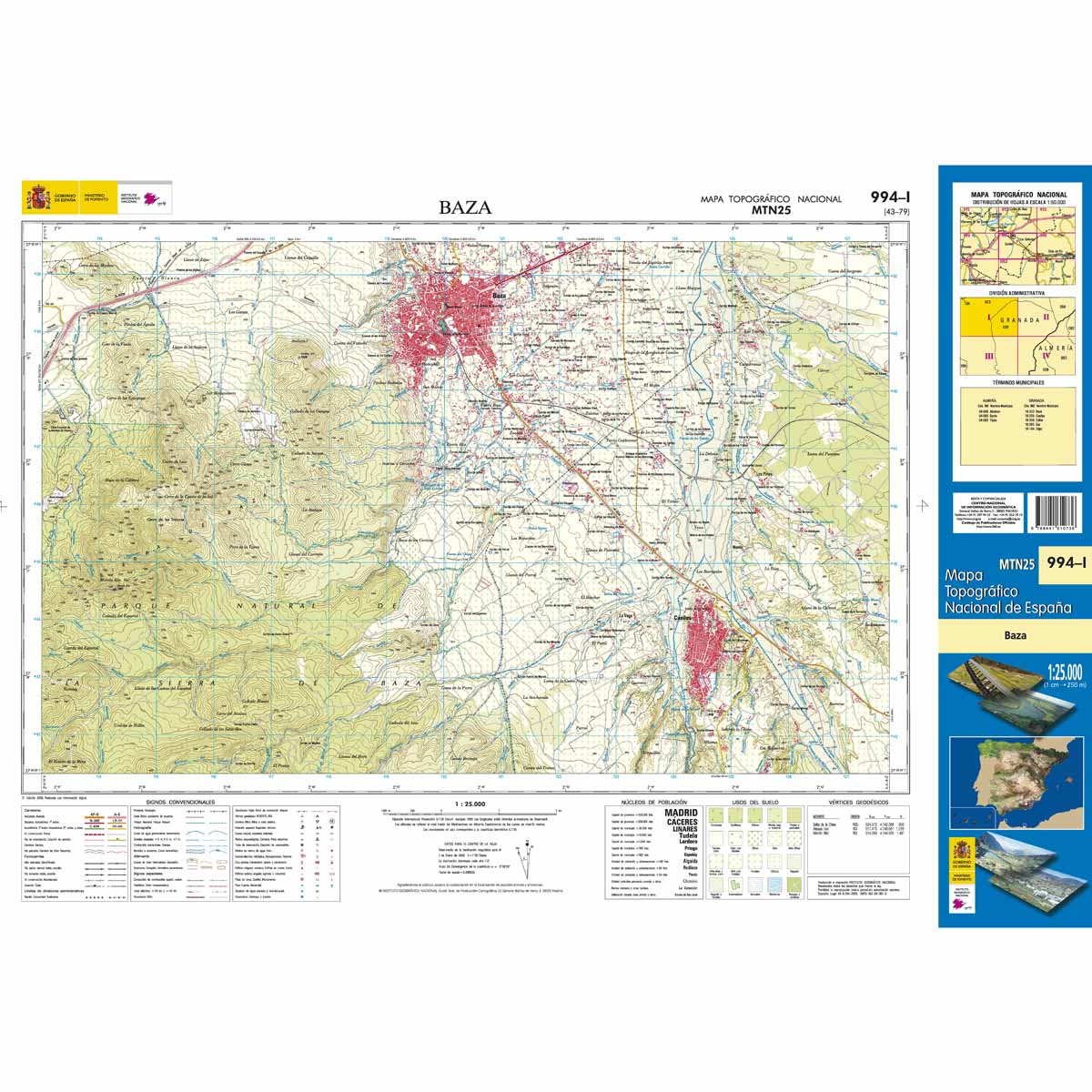 Online bestellen: Topografische kaart 994-I Baza | CNIG - Instituto Geográfico Nacional1