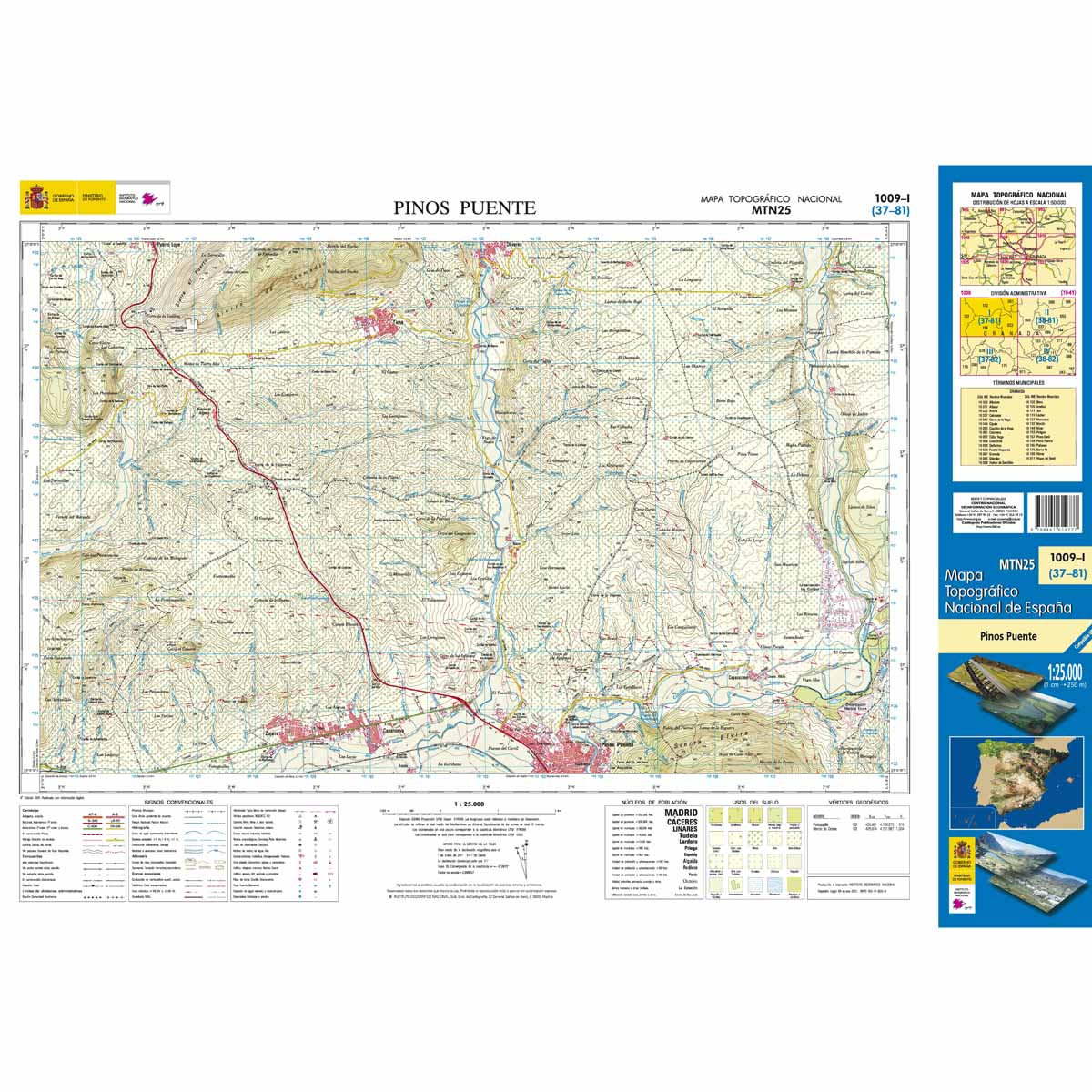 Online bestellen: Topografische kaart 1009-I Pinos Puente | CNIG - Instituto Geográfico Nacional1