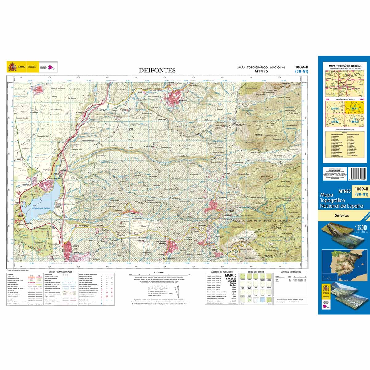 Online bestellen: Topografische kaart 1009-II Deifontes | CNIG - Instituto Geográfico Nacional1