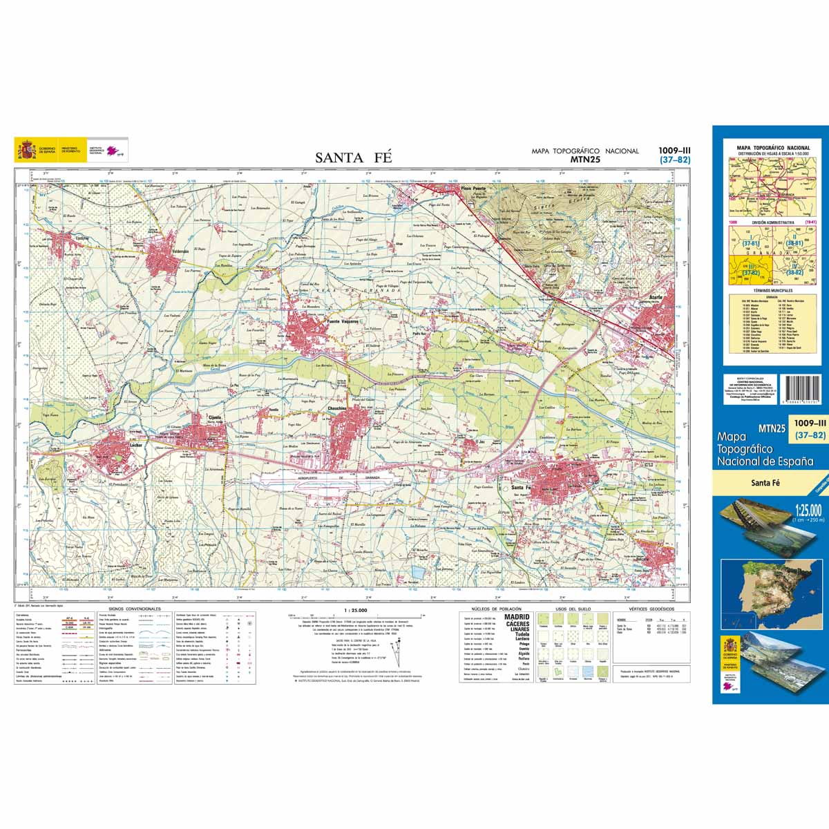 Online bestellen: Topografische kaart 1009-III Santa Fé | CNIG - Instituto Geográfico Nacional1