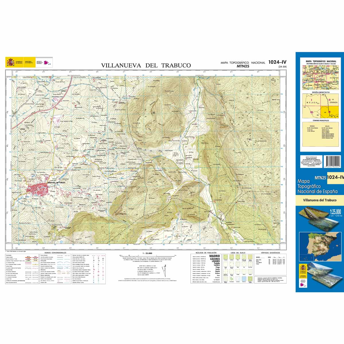 Online bestellen: Topografische kaart 1024-IV Villanueva del Trabuco | CNIG - Instituto Geográfico Nacional1