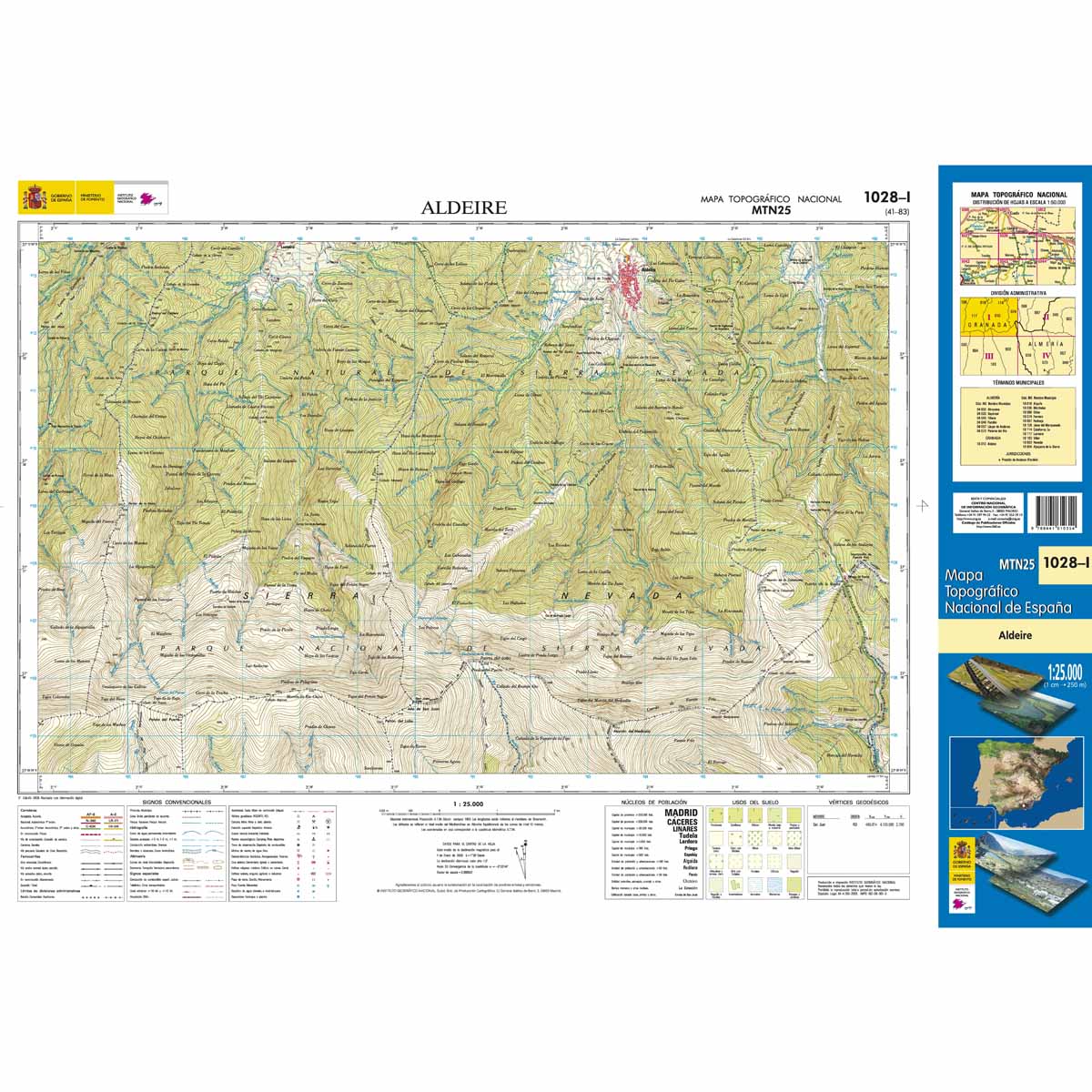 Online bestellen: Topografische kaart 1028-I Aldeire | CNIG - Instituto Geográfico Nacional1