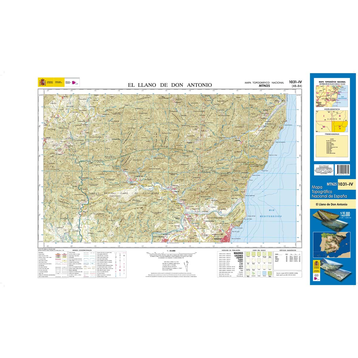 Online bestellen: Topografische kaart 1031-IV El Llano de Don Antonio | CNIG - Instituto Geográfico Nacional1